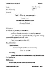 Giáo án Tiếng Anh Khối 4 - Tiết 1 đến 8